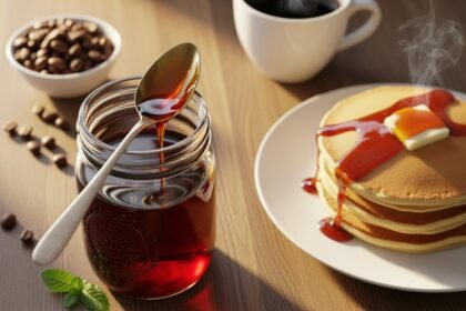 aromatic morning coffee syrup drizzle