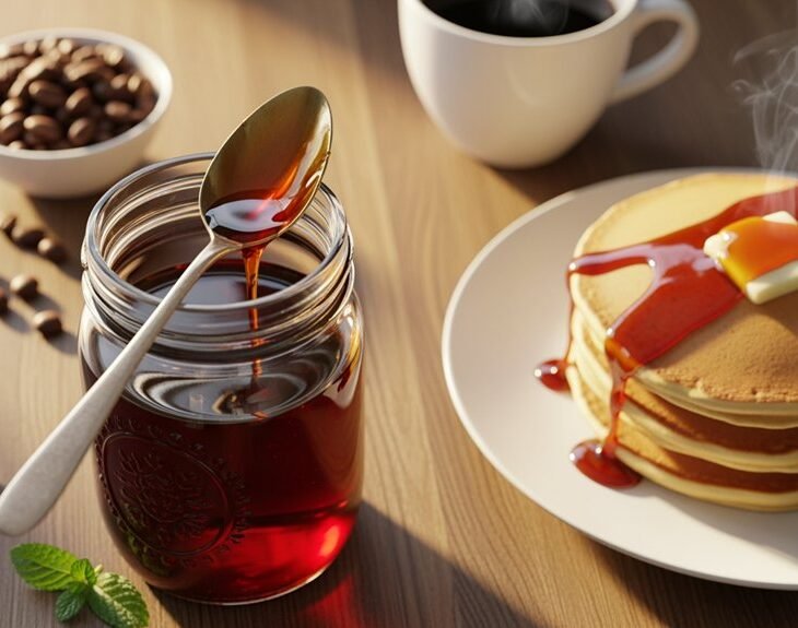 aromatic morning coffee syrup drizzle