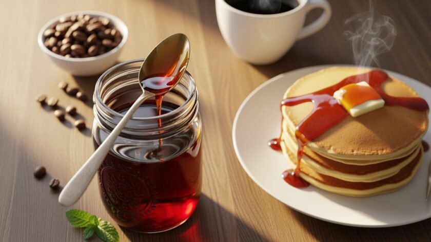 aromatic morning coffee syrup drizzle