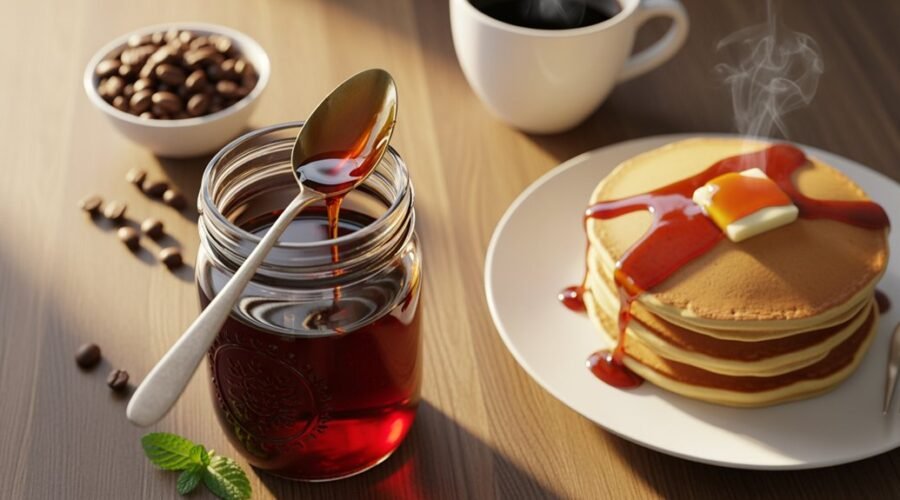 aromatic morning coffee syrup drizzle